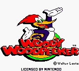 Woody Woodpecker title screen for GameBoy Color